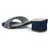 Block Heeled Slides in Suede with Beaded Straps in Blue
