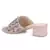 Embellished Broad Strap Block Heeled Slides in Blush