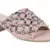 Embellished Broad Strap Block Heeled Slides in Blush