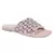 Embellished Broad Strap Flat Slides in Blush