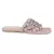 Embellished Broad Strap Flat Slides in Blush