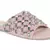 Embellished Broad Strap Flat Slides in Blush