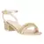 Handcrafted Studded Block Heeled Sandals in Gold