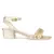 Handcrafted Studded Block Heeled Sandals in Gold