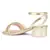 Handcrafted Studded Block Heeled Sandals in Gold