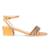 Handcrafted Studded Block Heeled Sandals in Mustard