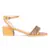 Handcrafted Studded Block Heeled Sandals in Mustard