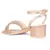 Handcrafted Studded Block Heeled Sandals in Rose Gold