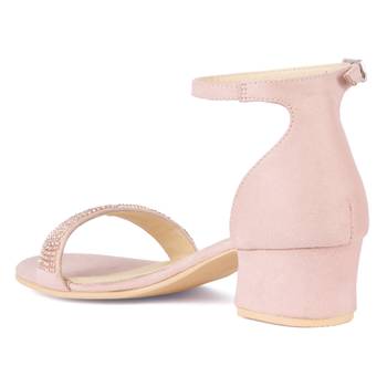 Blush Crystal Lined Slingback Block Heel Sandal 3