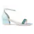 Blue Crystal Lined Slingback Block Heel Sandal