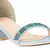 Blue Crystal Lined Slingback Block Heel Sandal