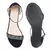 Black Crystal Lined Slingback Block Heel Sandal