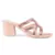 Pink Shiny Stud Handcrafted Block Heeled Satin Sandals