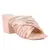 Pink Embellished Handcrafted Block Heeled Sandals