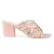 Pink Embellished Handcrafted Block Heeled Sandals