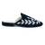 Black Leaf Embroidered Velvet Mules