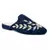 Navy Leaf Embroidered Suede Mules