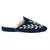 Navy Leaf Embroidered Suede Mules