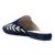 Navy Leaf Embroidered Suede Mules