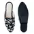 Black Embroidered Floral Velvet Mules