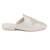 Beige Embroidered Patch Mules