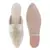 Beige Embroidered Patch Mules