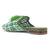 Green Woven Flat Mules With Tassels