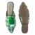 Green Woven Flat Mules With Tassels
