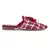 Red Woven Flat Mules With Tassels