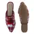 Red Woven Flat Mules With Tassels