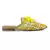 Yellow Woven Flat Mules With Tassels