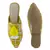 Yellow Woven Flat Mules With Tassels