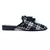 Black Woven Flat Mules With Tassels