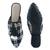 Black Woven Flat Mules With Tassels