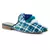 Blue Woven Flat Mules With Tassels