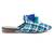 Blue Woven Flat Mules With Tassels
