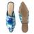 Blue Woven Flat Mules With Tassels