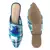 Blue Woven Flat Mules With Tassels