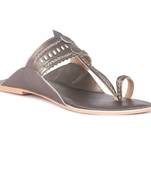 Handcrafted Bronze Cut Work Kolhapuri Flats