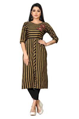 black stitched cotton kurti 1