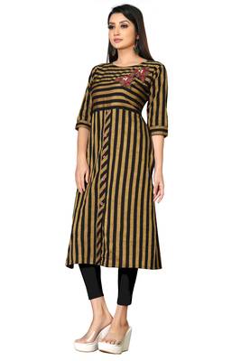 black stitched cotton kurti 3