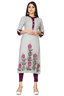 white  stitched Cotton Kurti 1