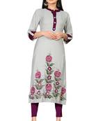 white  stitched Cotton Kurti