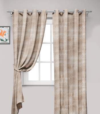 Beige Polyester Digtal Printed Curtain 4