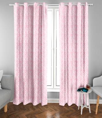 Baby Pink Polyester Digtal Printed Curtain 2