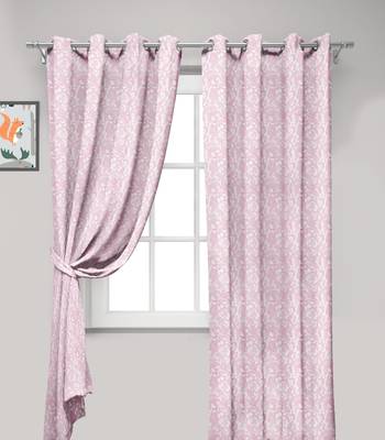 Baby Pink Polyester Digtal Printed Curtain 4