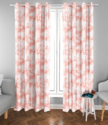 Peach Polyester Digtal Printed Curtain 2