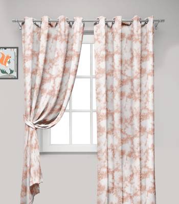 Peach Polyester Digtal Printed Curtain 4
