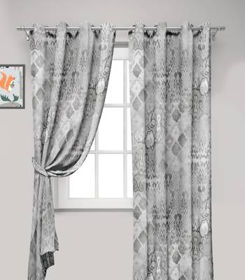 Grey Polyester Digtal Printed Curtain 4