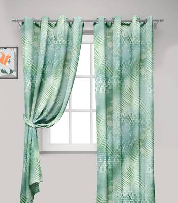 Green Polyester Digtal Printed Curtain 4